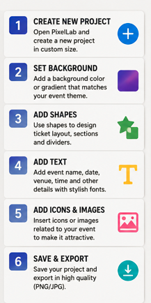 How to Make Professional Event Tickets Using PixelLab