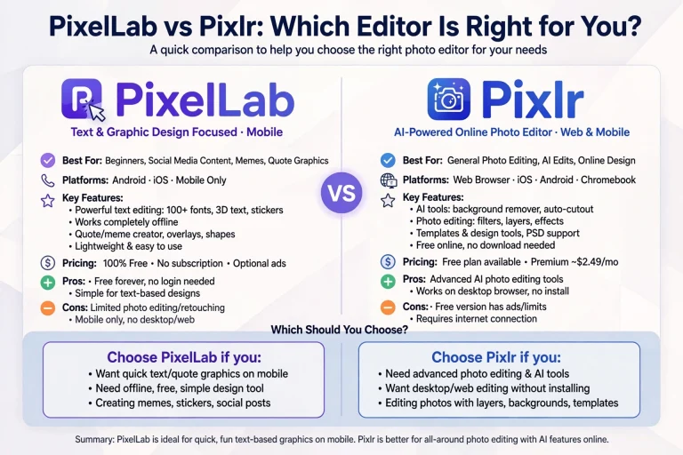 PixelLab vs Pixlr: Which Editor Is Right for You?