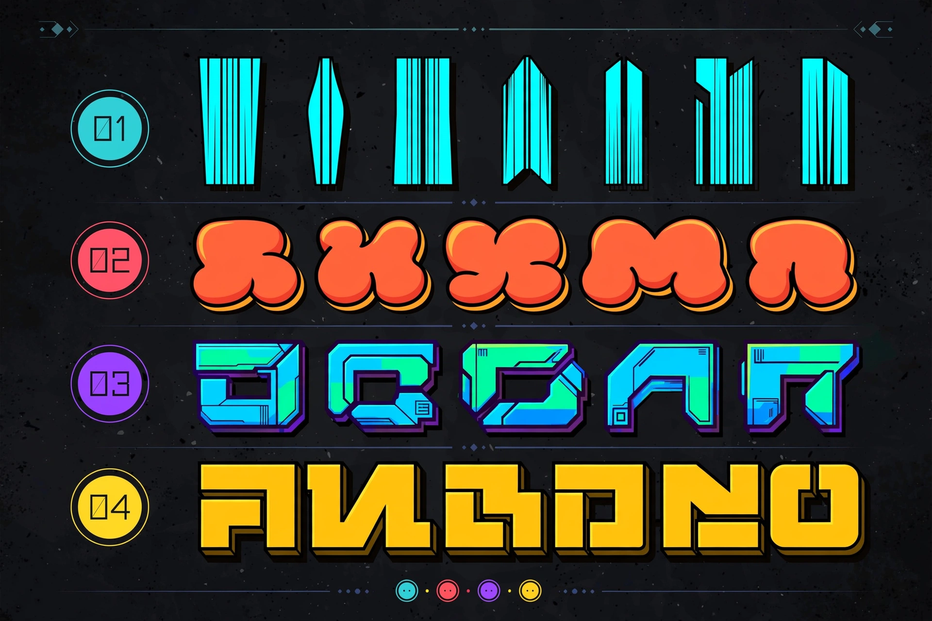 Different bold font styles for PixelLab thumbnails