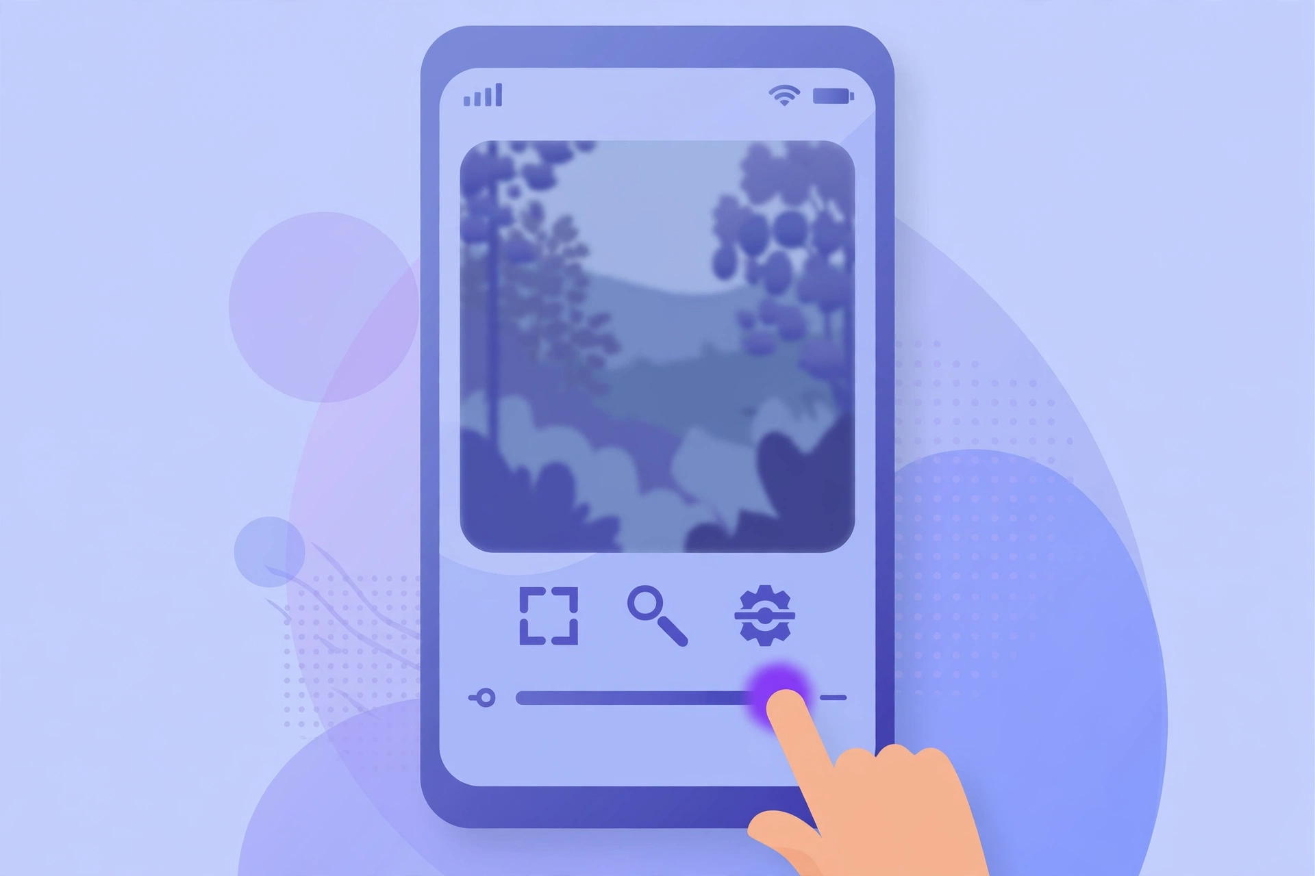 PixelLab blur intensity slider in the image options menu